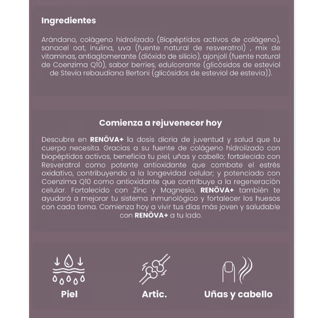 Colageno Renöva con Biopeptidos Activos